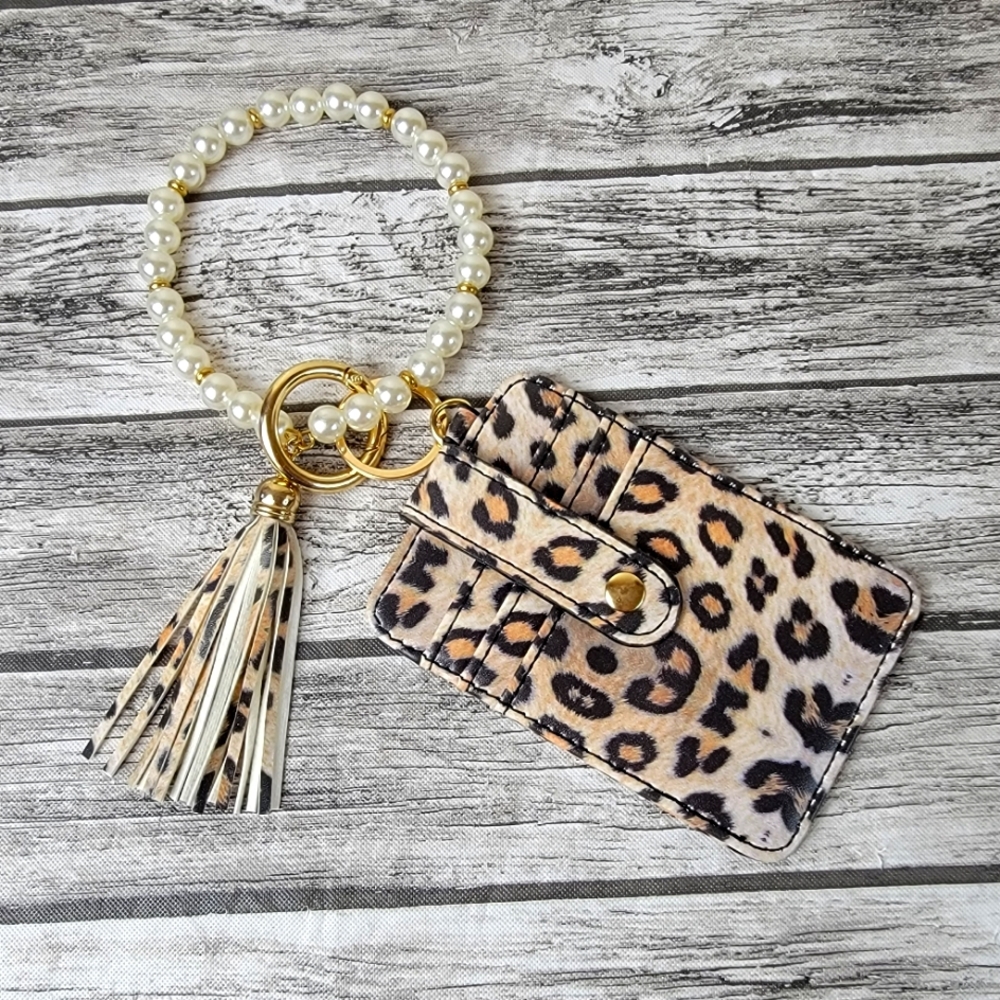 Cheetah print Wristlet Wallet Bracelet